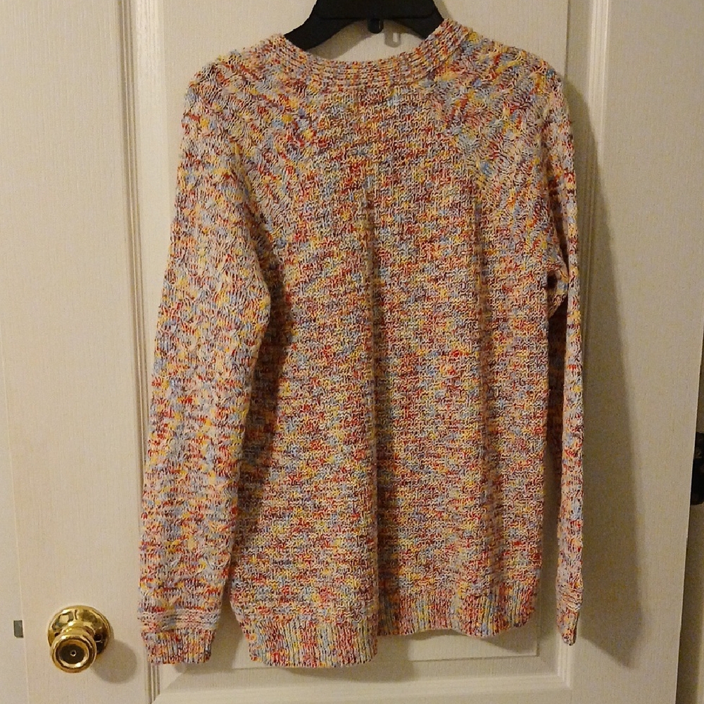 Time and Tru Multicolor Knit V- Neck Sweater - Picture 5 of 8